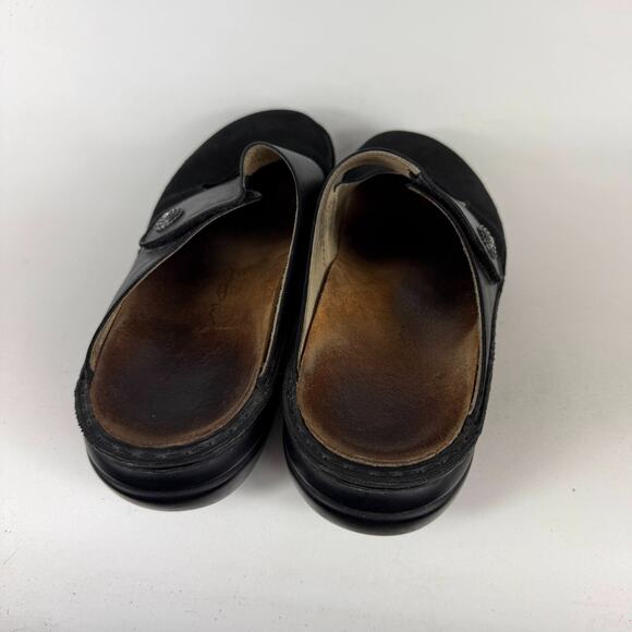 Finn Comfort Asinara Clogs Women's 10 Black Leather Slip-On Adjustable Strap - Picture 7 of 9
